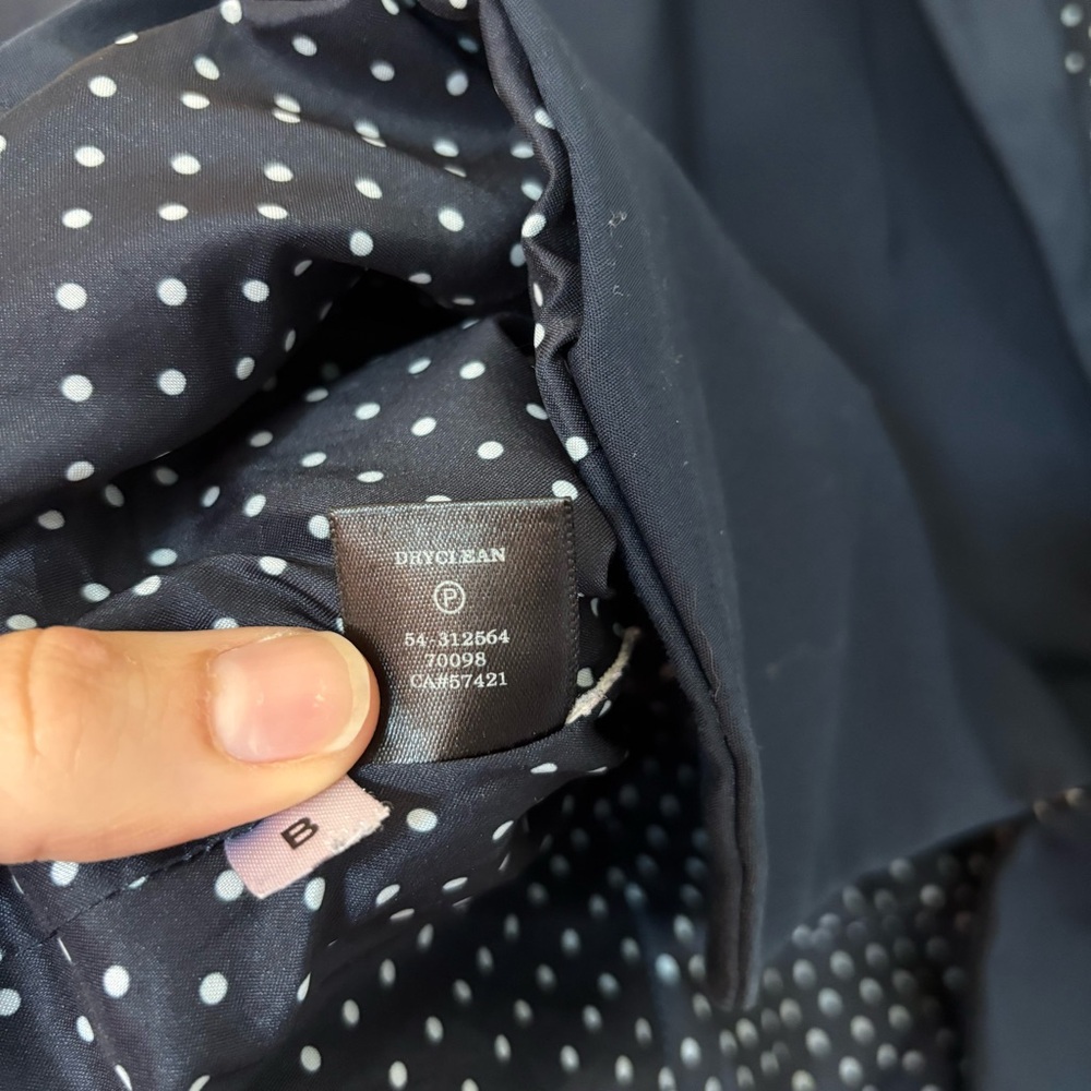 Ann Taylor Navy Blue Double Breasted Blazer Hook Eye Closure 14 Preppy Career - Picture 7 of 8